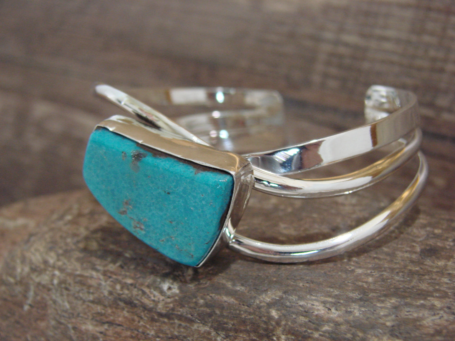 Native American Sterling Silver & Turquoise Bracelet Signed Yazzie