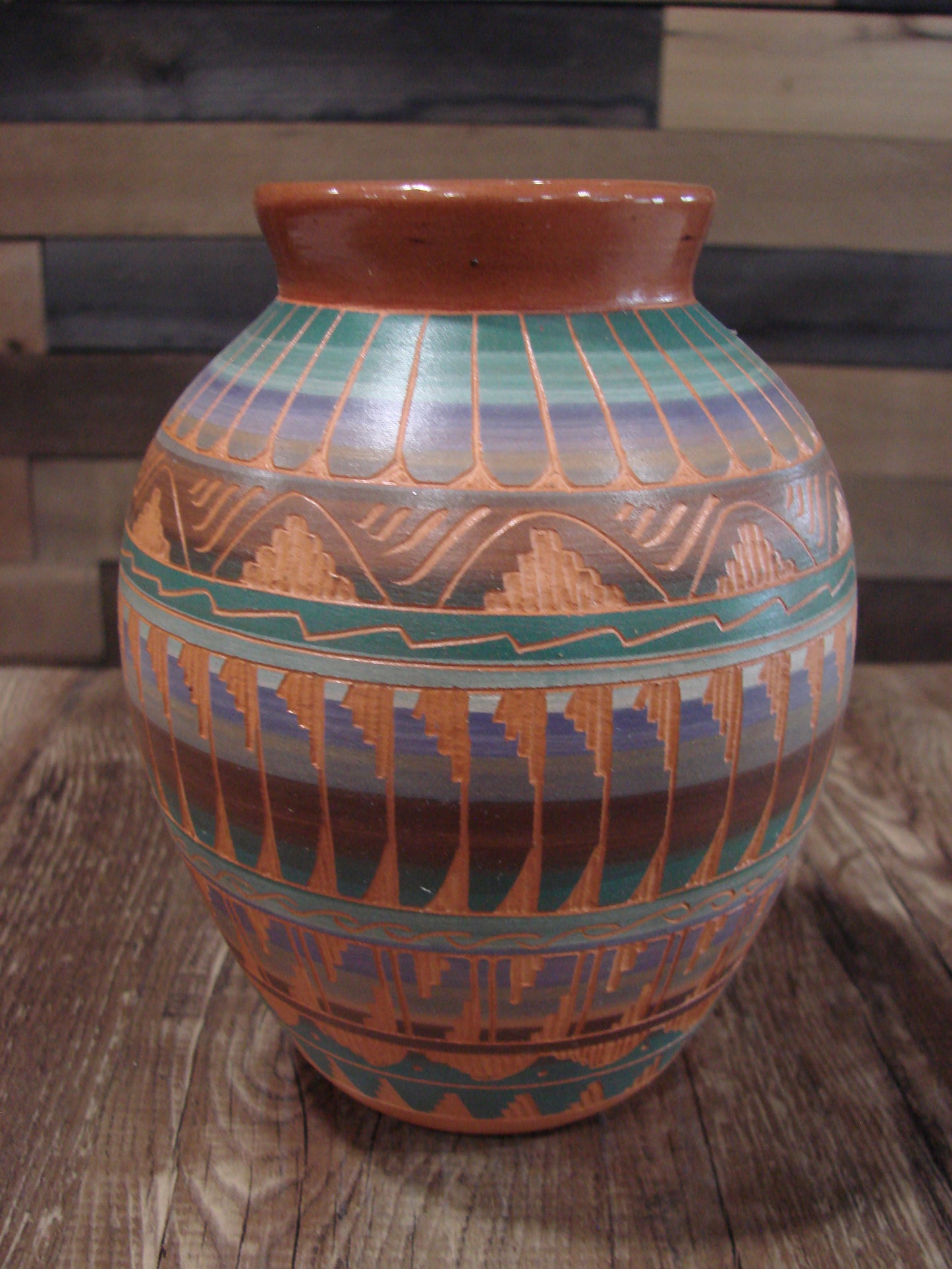 Native American Hand Etched & Hand Painted Pottery - Gilmore