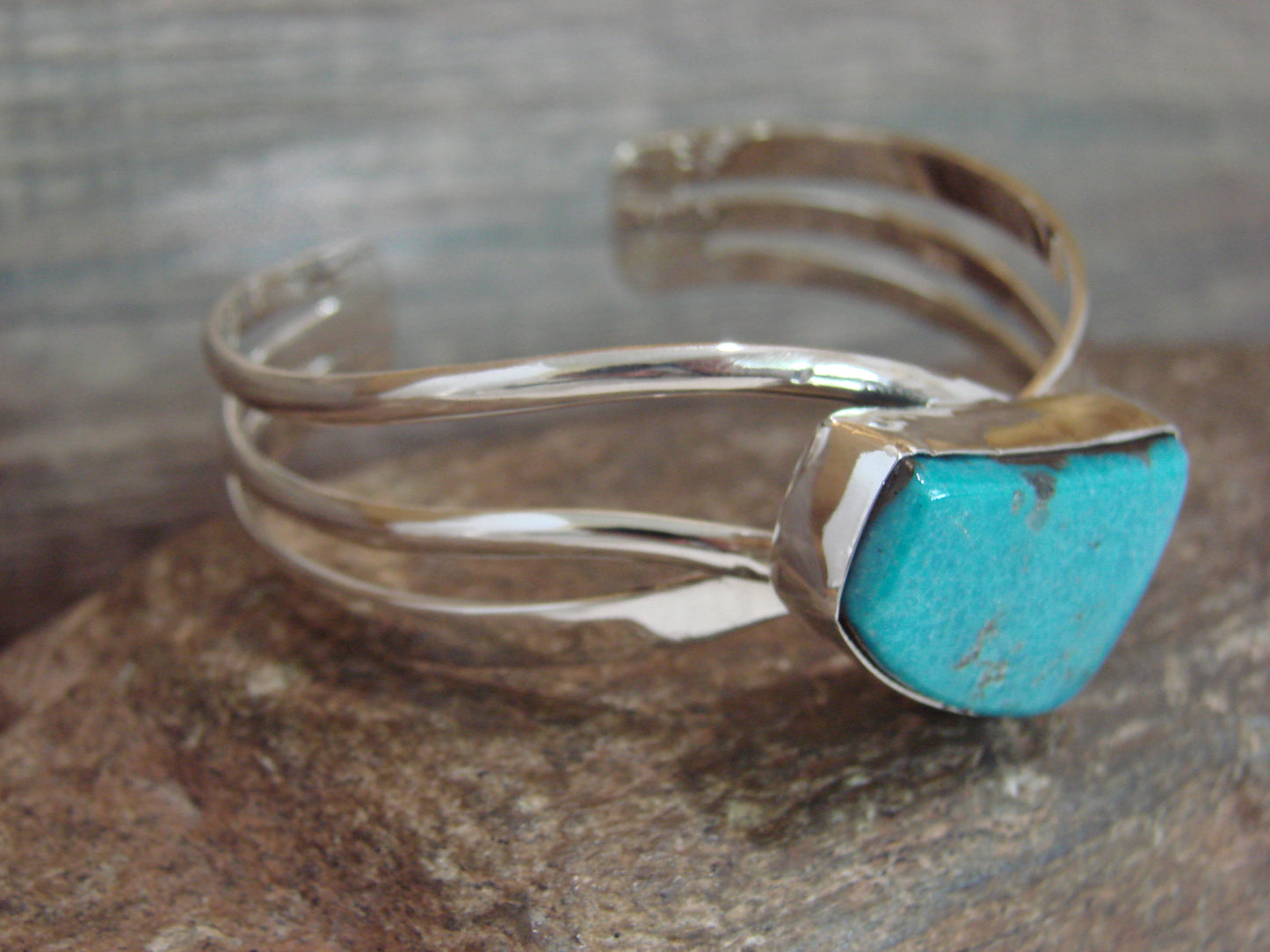 Native American Sterling Silver & Turquoise Bracelet Signed Yazzie