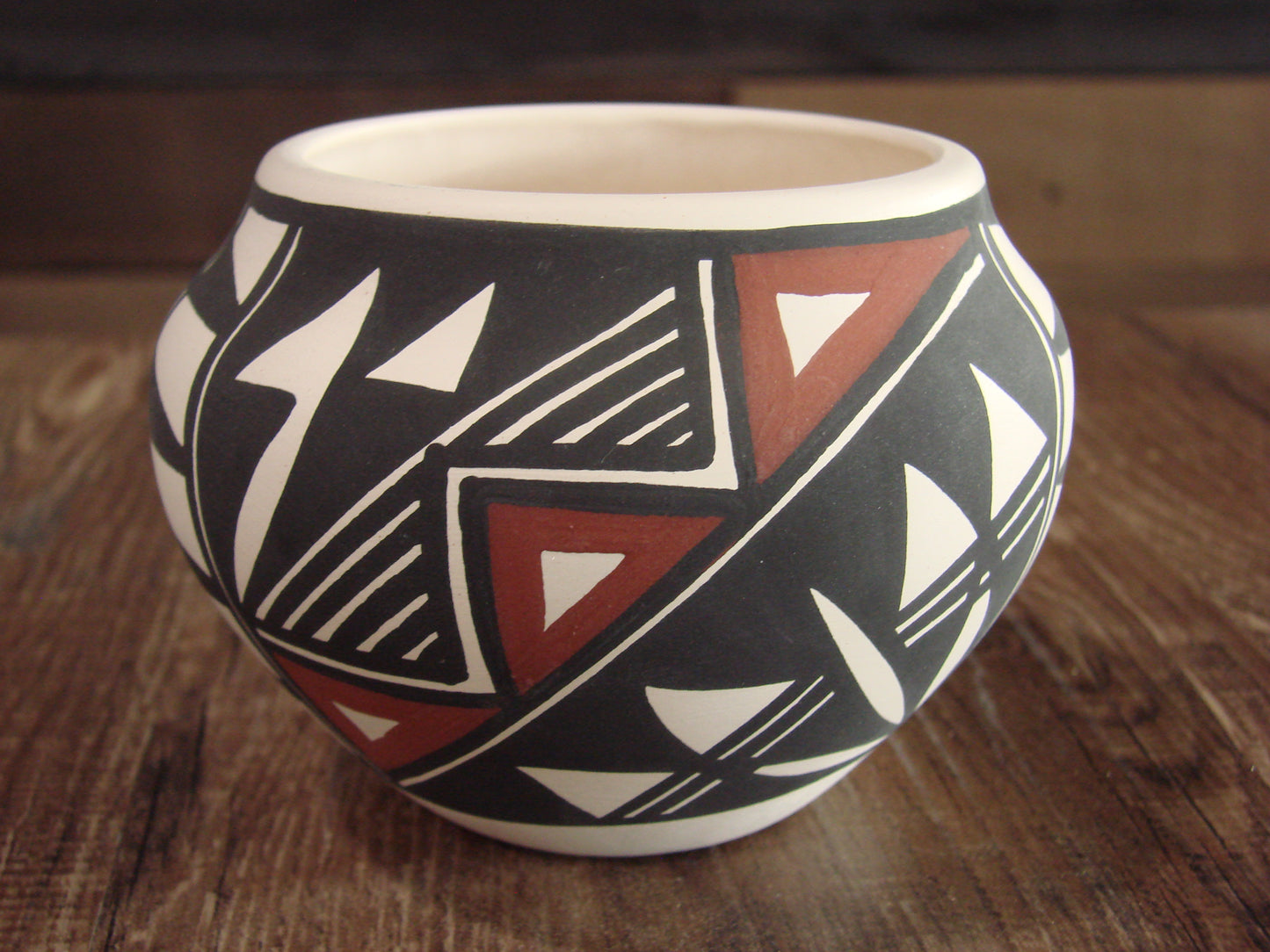 Small Native American Hand Painted Fine Line Acoma Pottery by Victorino