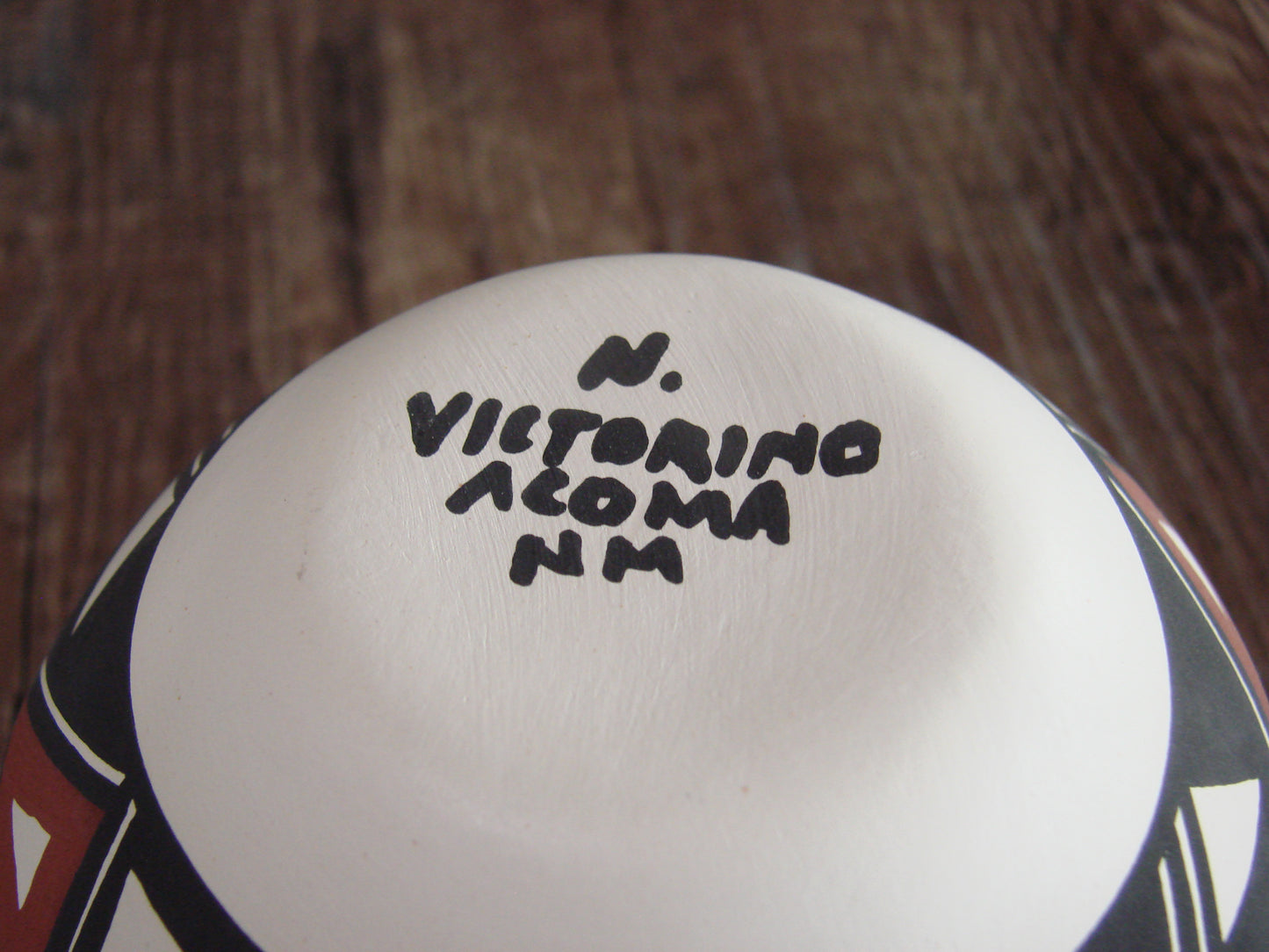 Small Native American Hand Painted Fine Line Acoma Pottery by Victorino