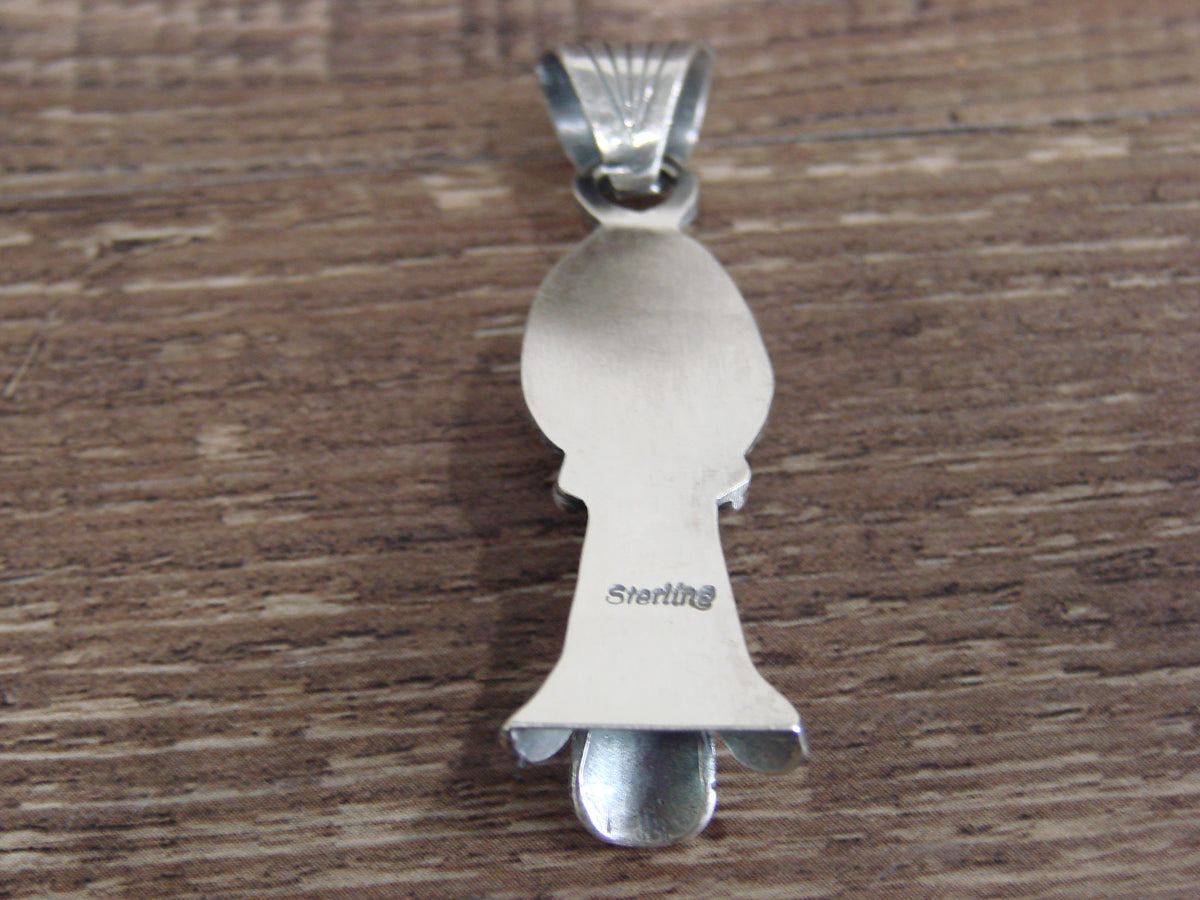 Native American Sterling Silver & Turquoise Squash Blossom Pendant by Betone
