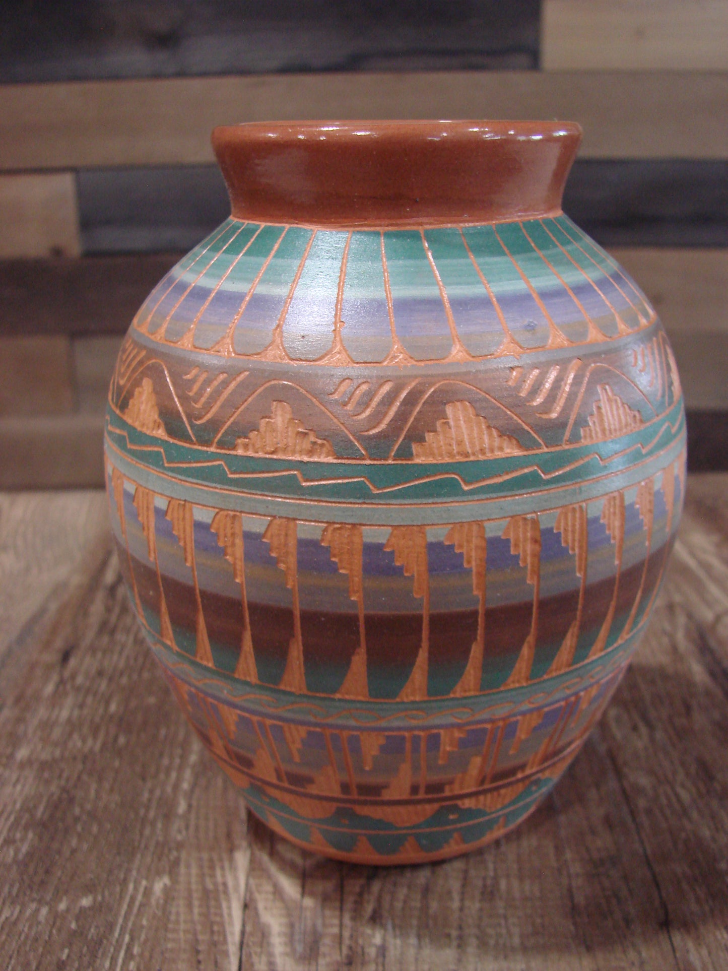Native American Hand Etched & Hand Painted Pottery - Gilmore