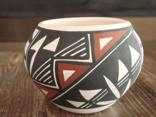 Small Native American Hand Painted Fine Line Acoma Pottery by Victorino
