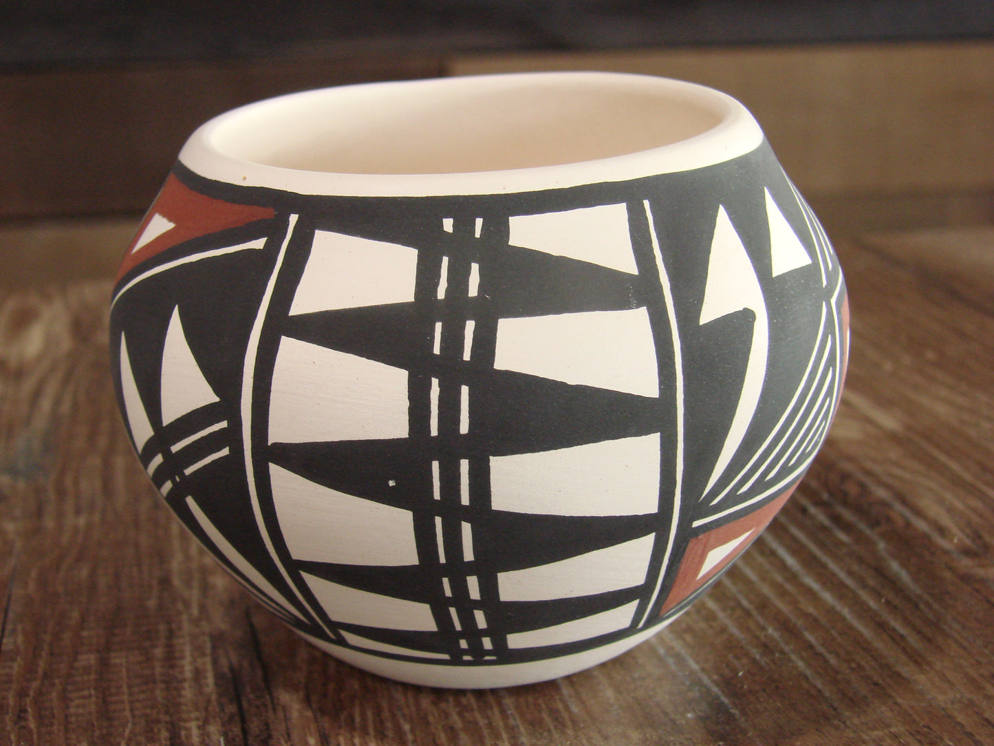 Small Native American Hand Painted Fine Line Acoma Pottery by Victorino