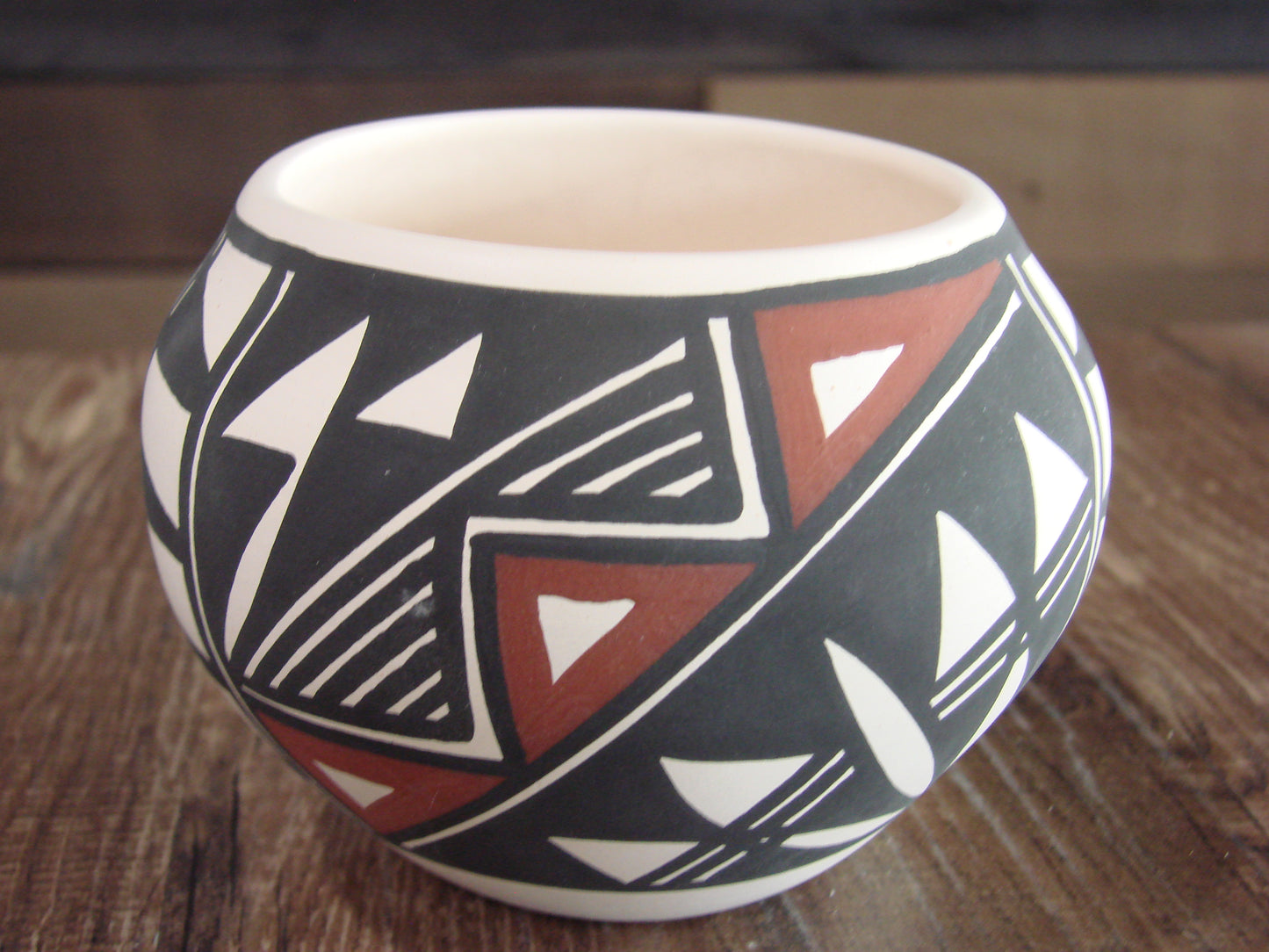 Small Native American Hand Painted Fine Line Acoma Pottery by Victorino