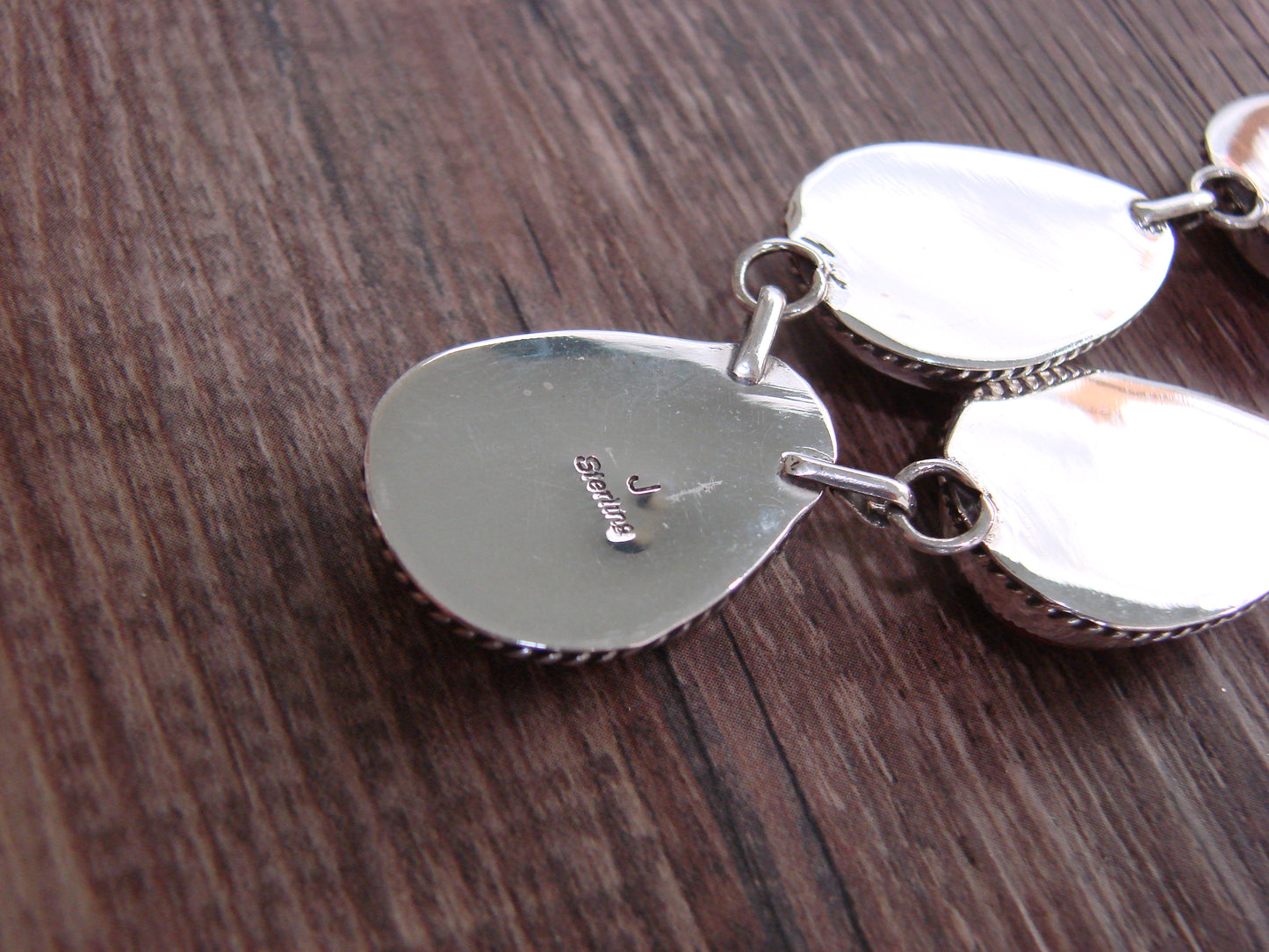 Native American 24" Sterling Silver & Seed Agate Link Necklace by Johnson