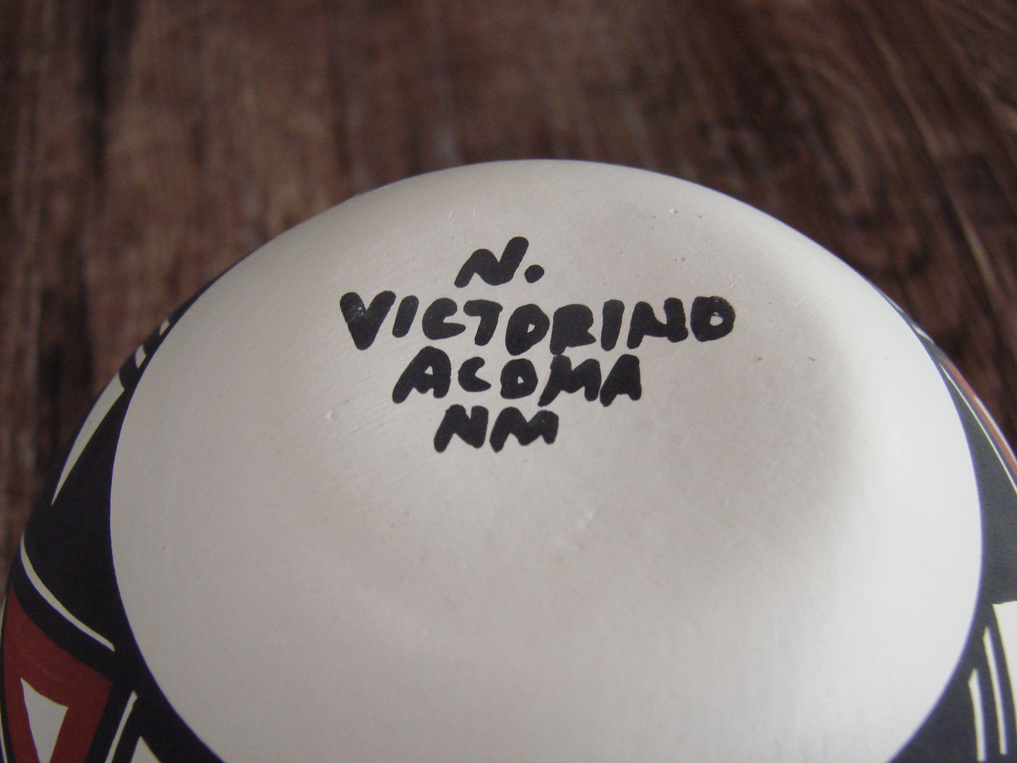 Small Native American Hand Painted Fine Line Acoma Pottery by Victorino