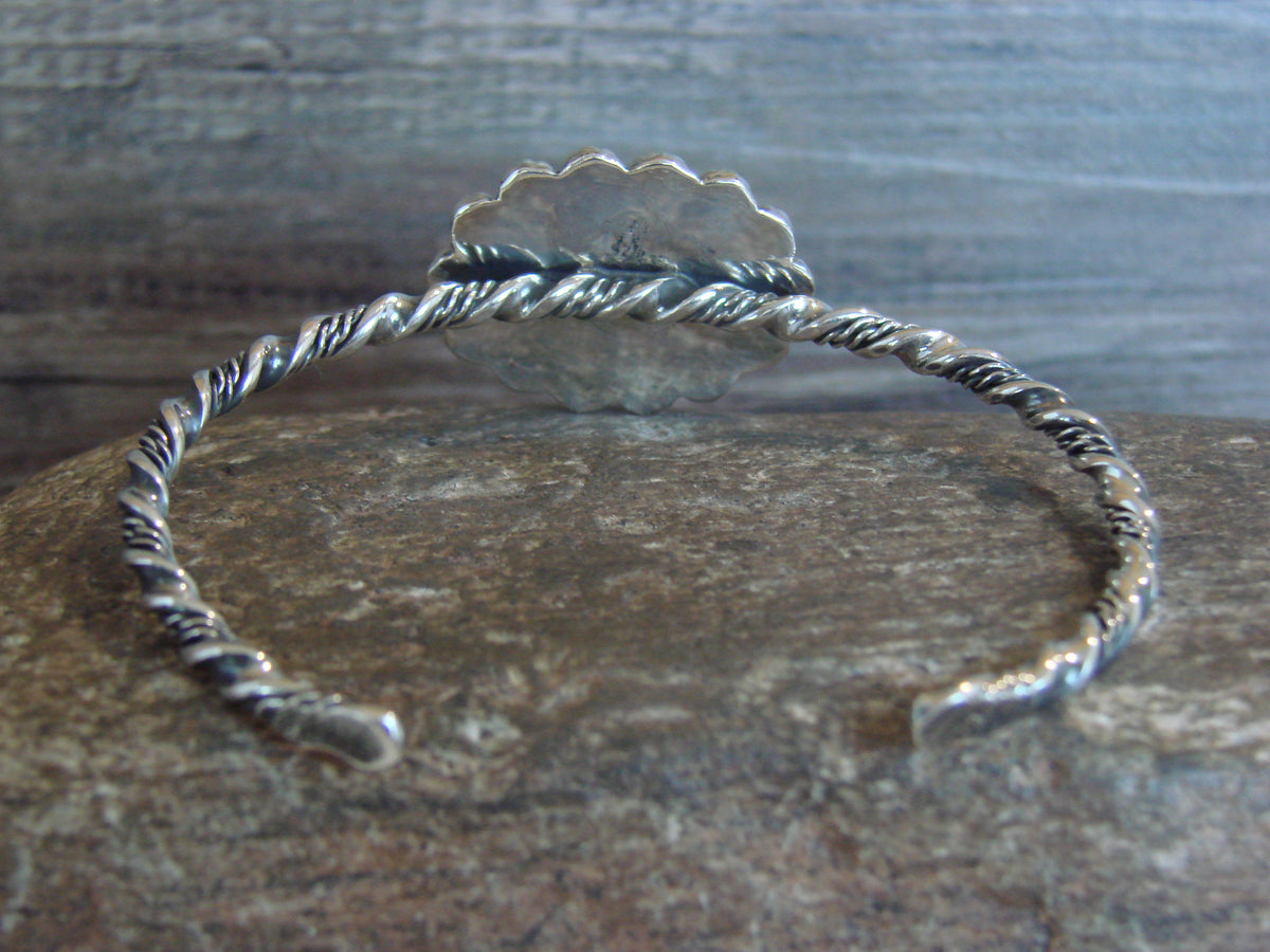 Native American Sterling Silver Turquoise & Spiny Bracelet by Jim