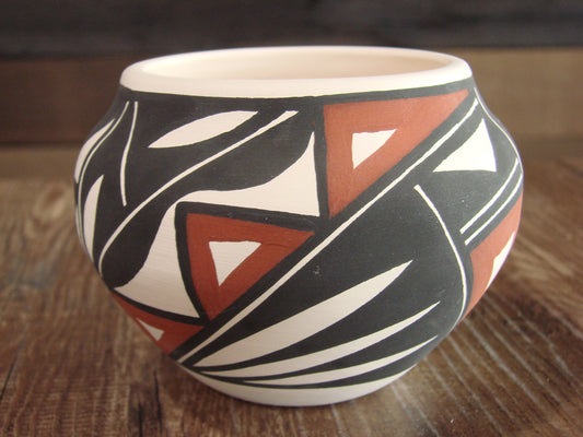 Small Native American Hand Painted Fine Line Acoma Pottery by Victorino