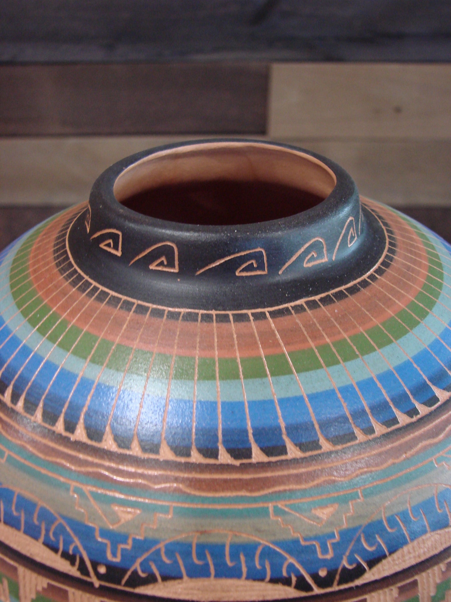 Native American Hand Etched & Hand Painted Pottery - Gilmore