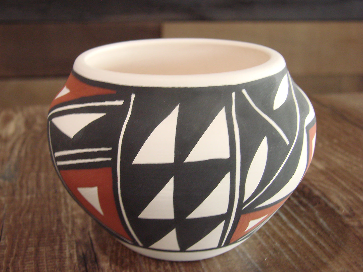 Small Native American Hand Painted Fine Line Acoma Pottery by Victorino