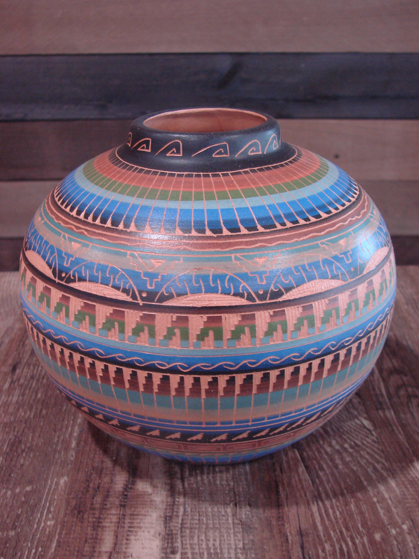 Native American Hand Etched & Hand Painted Pottery - Gilmore