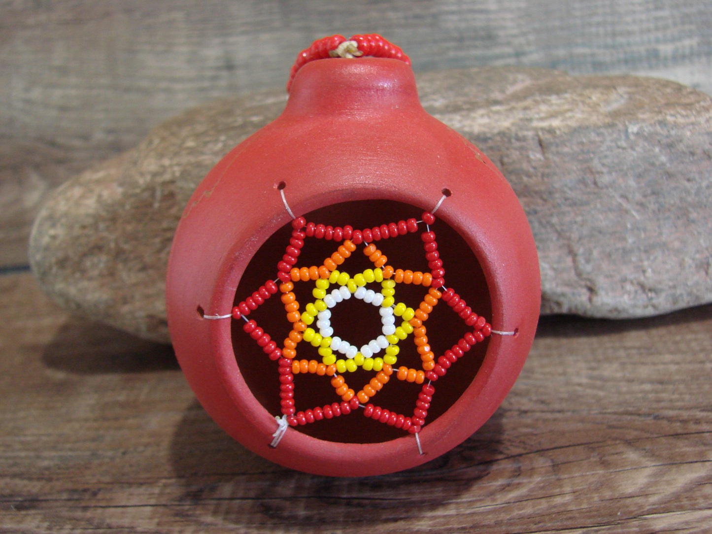 Native American Hand Etched Beaded Dream Catcher Ornament - Benally