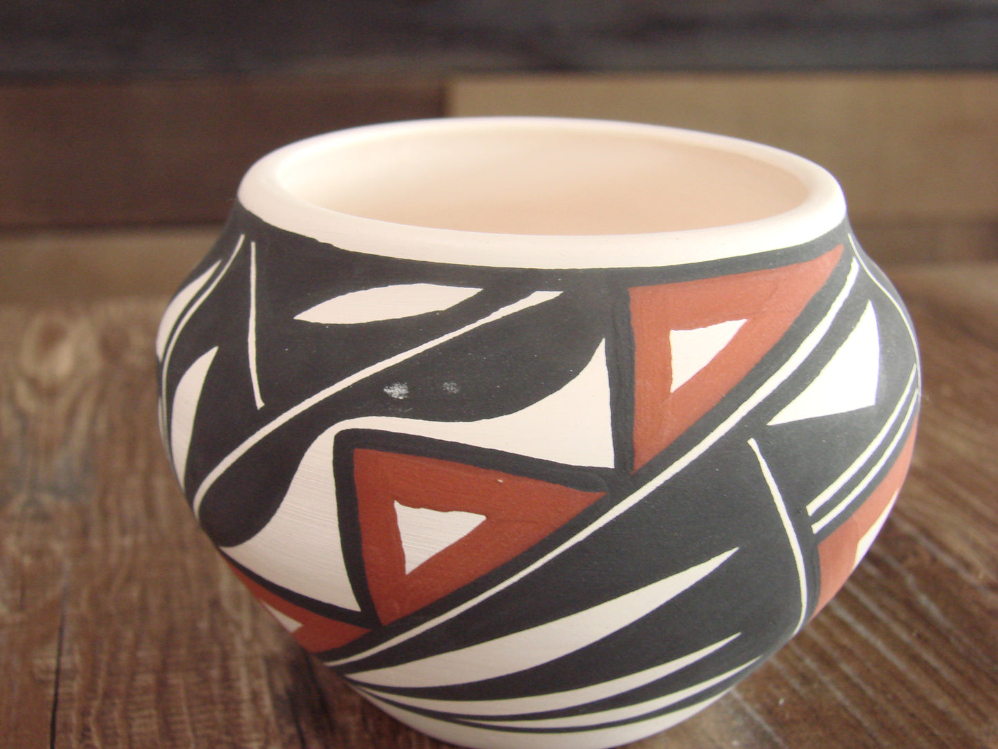 Small Native American Hand Painted Fine Line Acoma Pottery by Victorino