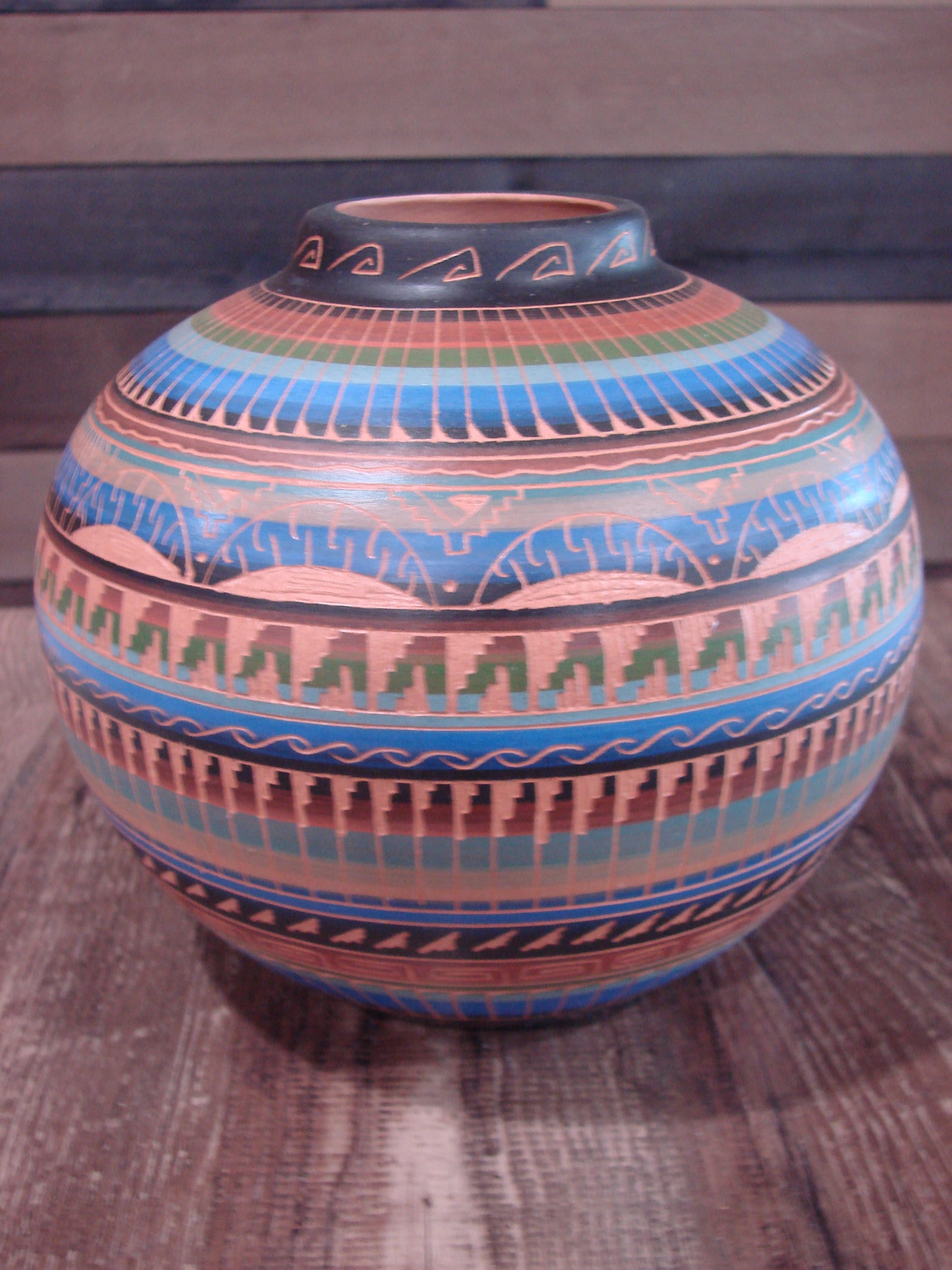 Native American Hand Etched & Hand Painted Pottery - Gilmore