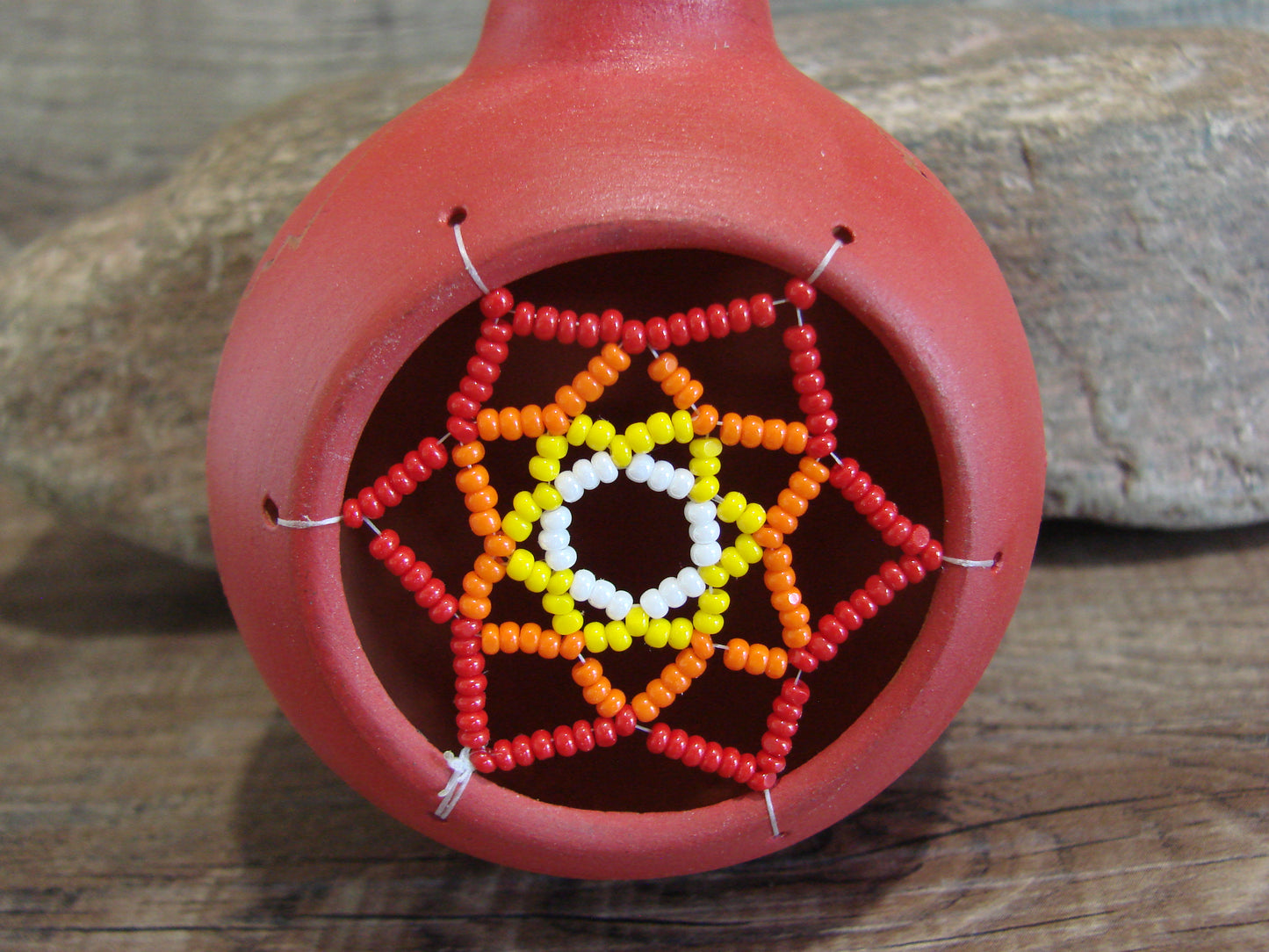 Native American Hand Etched Beaded Dream Catcher Ornament - Benally