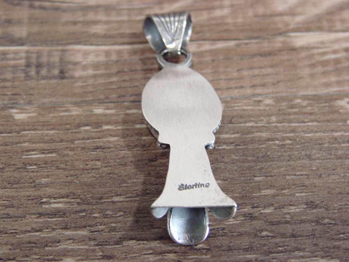 Native American Sterling Silver & Turquoise Squash Blossom Pendant by Betone