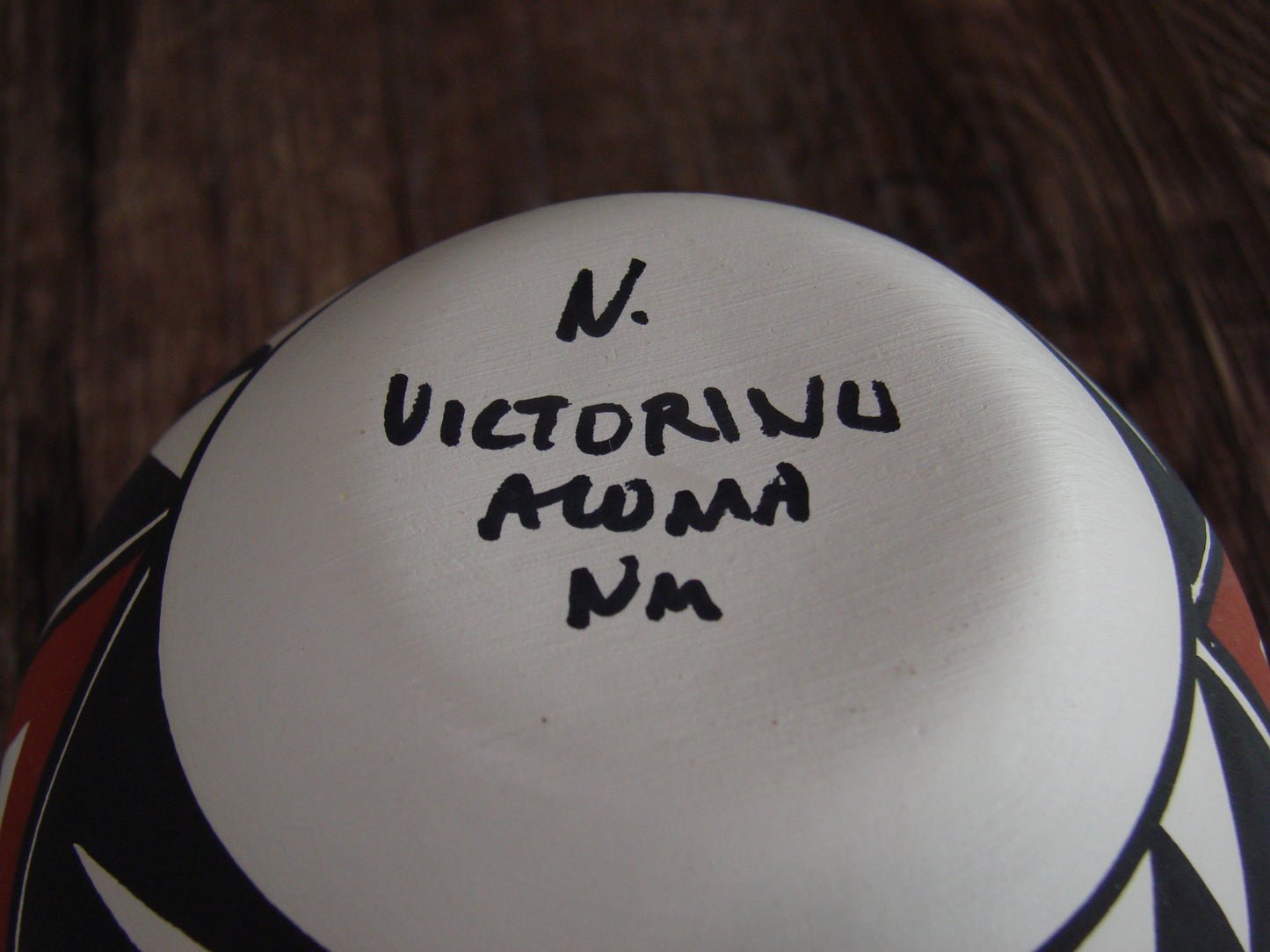 Small Native American Hand Painted Fine Line Acoma Pottery by Victorino