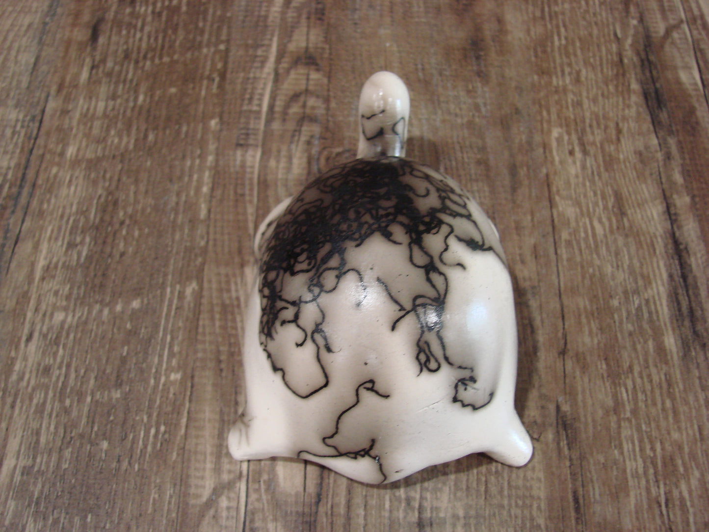 Small Native American Horse Hair Turtle Pottery Sculpture by Vail