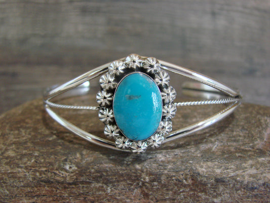 Native American Sterling Silver & Turquoise Bracelet by Yazzie