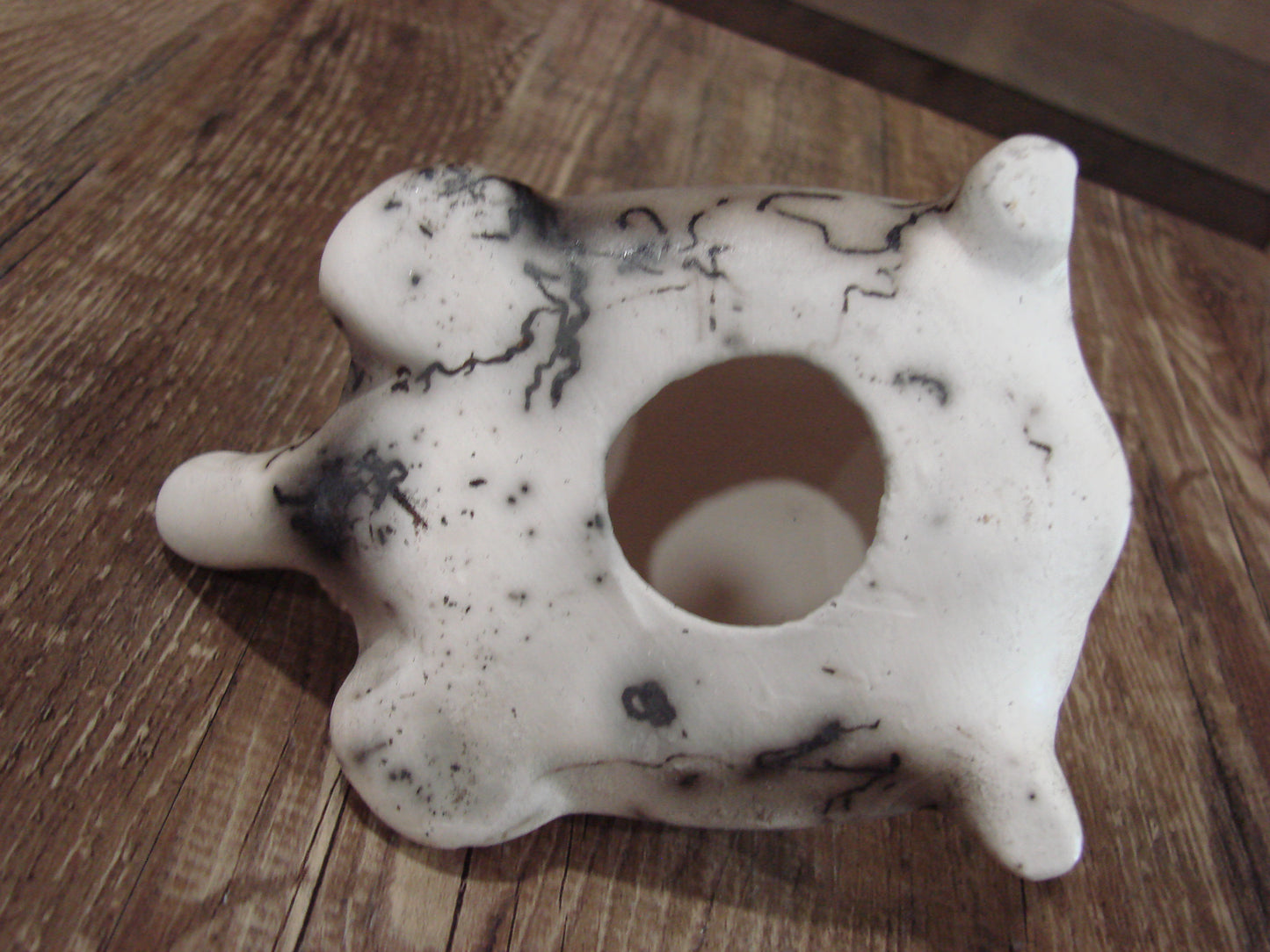 Small Native American Horse Hair Turtle Pottery Sculpture by Vail