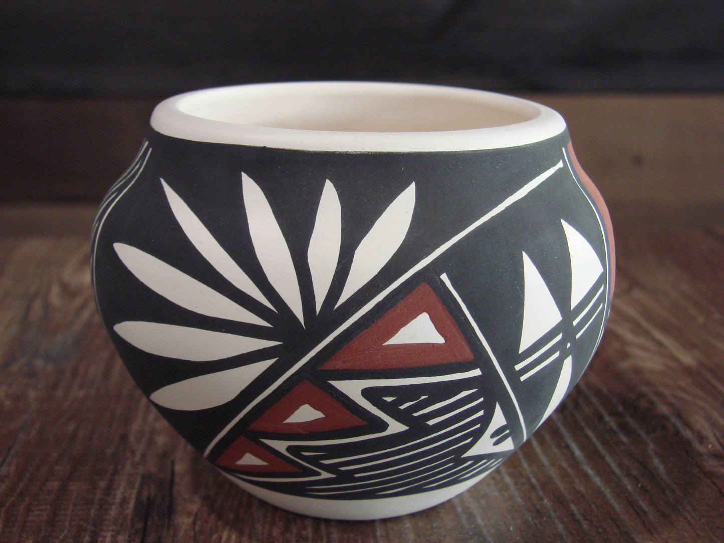 Small Native American Hand Painted Fine Line Acoma Pottery by Victorino