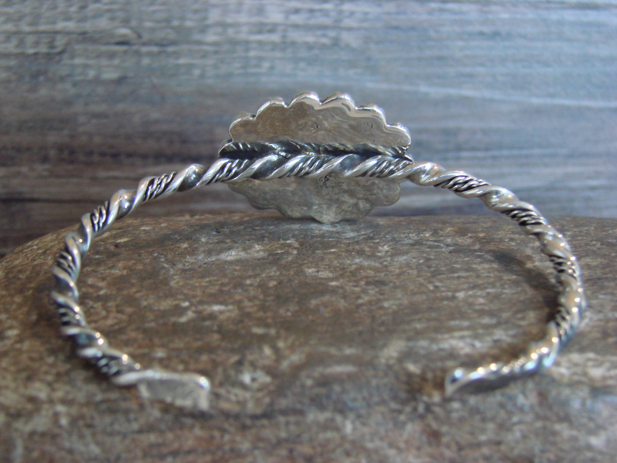 Native American Sterling Silver Turquoise & Spiny Bracelet by Jim