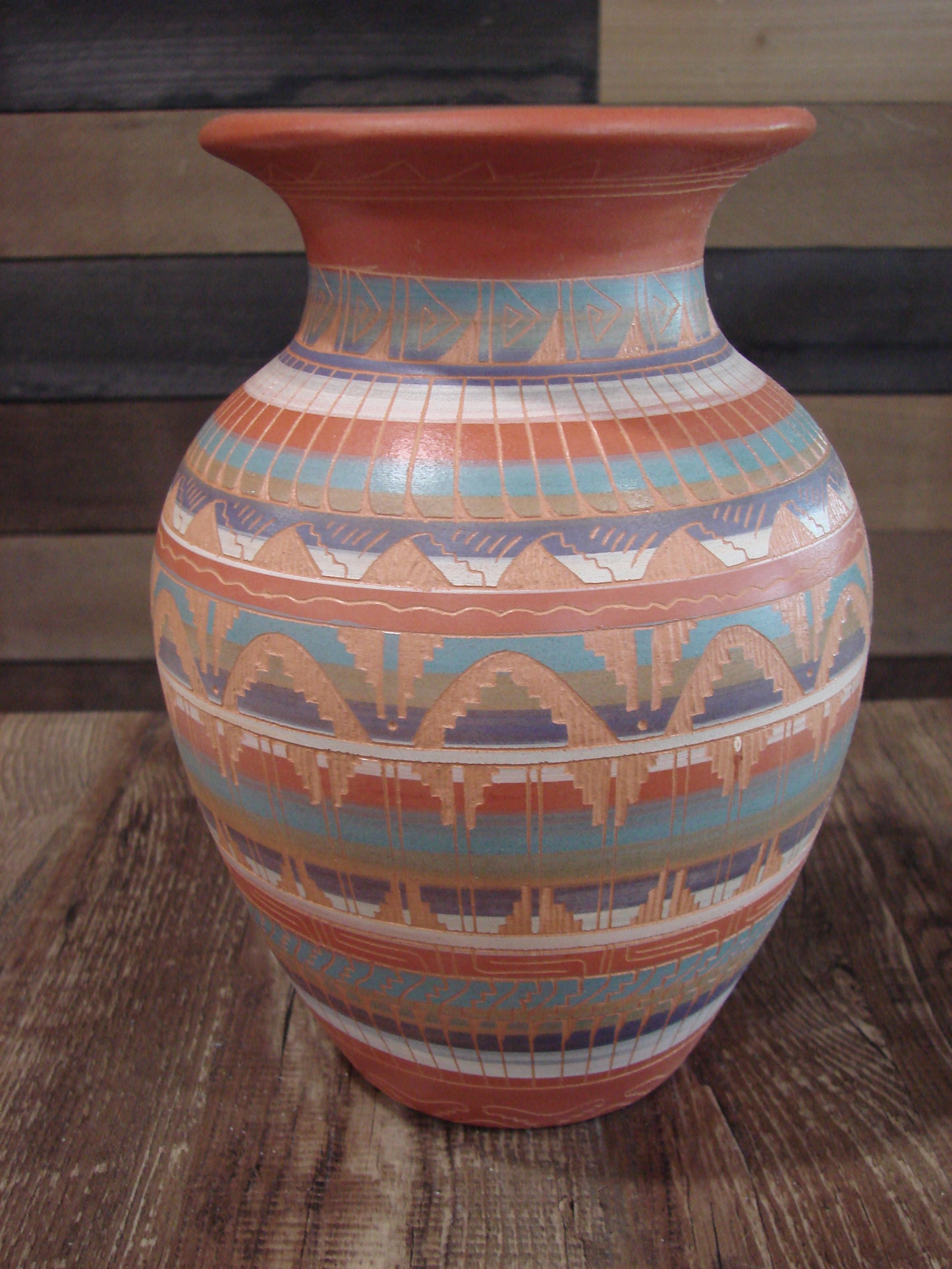 Native American Hand Etched & Hand Painted Pottery - Gilmore