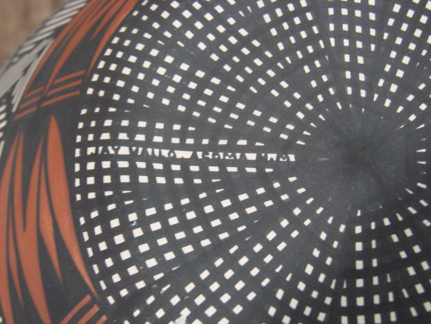 Native American Acoma Pueblo Fine Line Hand Painted Pottery by Vallo