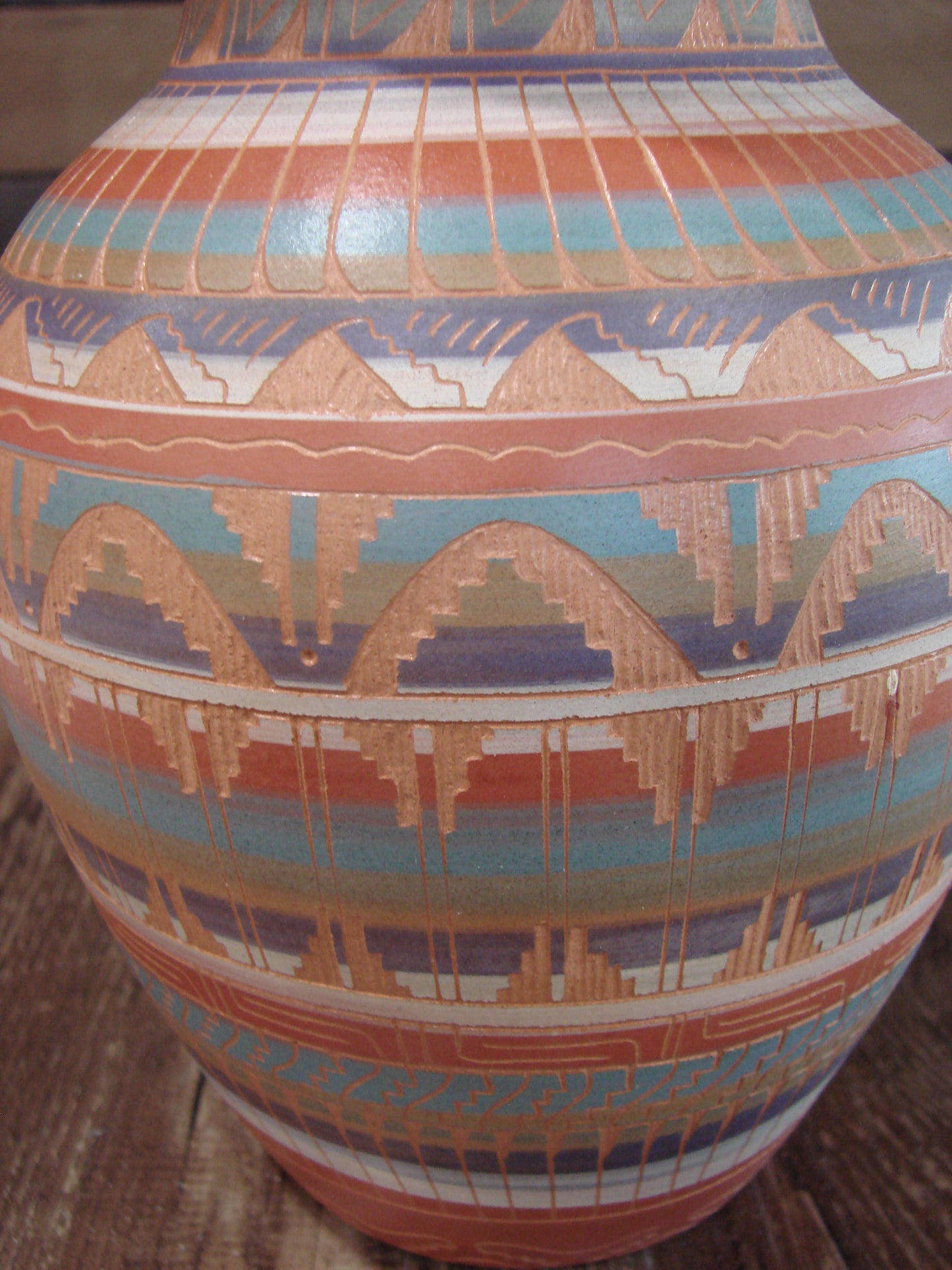 Native American Hand Etched & Hand Painted Pottery - Gilmore