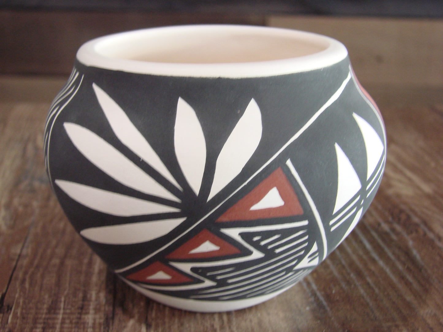 Small Native American Hand Painted Fine Line Acoma Pottery by Victorino