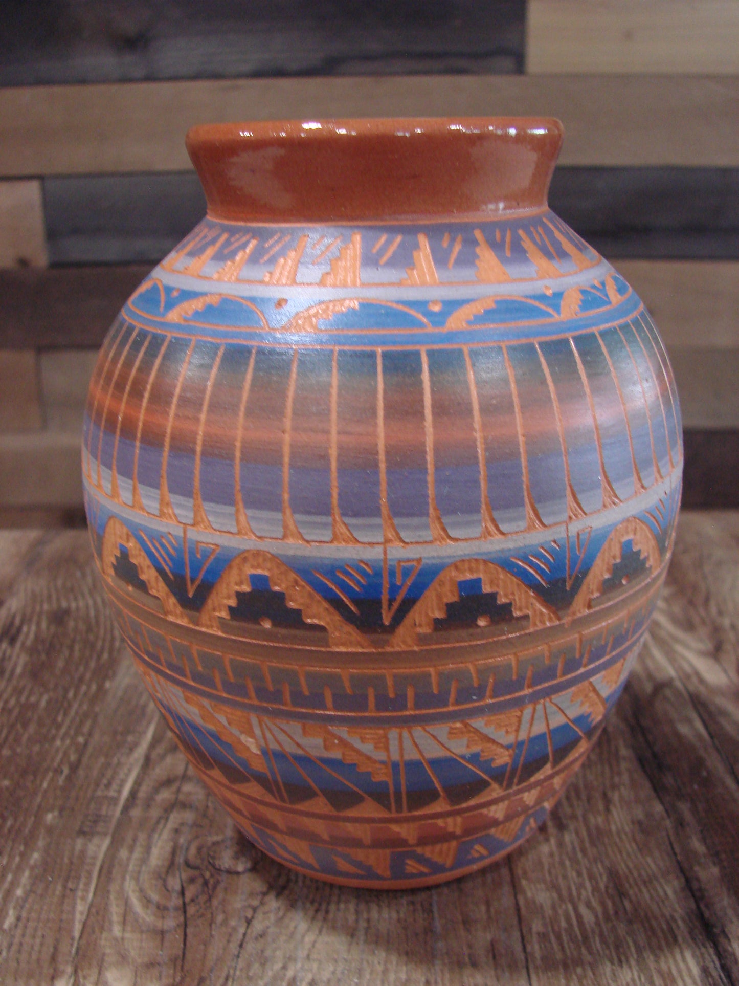 Native American Hand Etched & Hand Painted Pottery - Gilmore