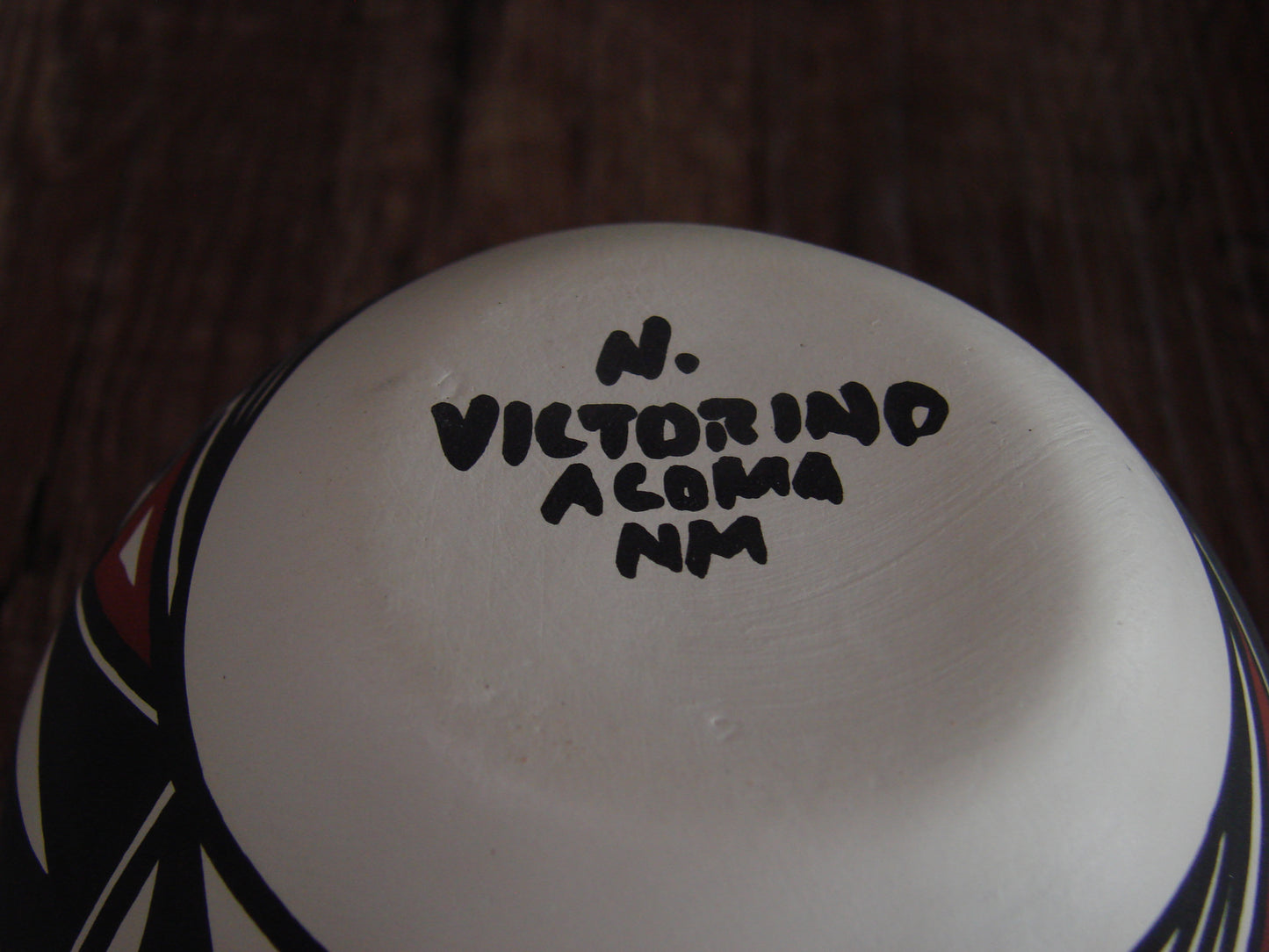 Small Native American Hand Painted Fine Line Acoma Pottery by Victorino