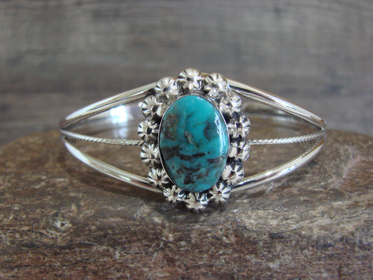 Native American Sterling Silver & Turquoise Bracelet by Yazzie