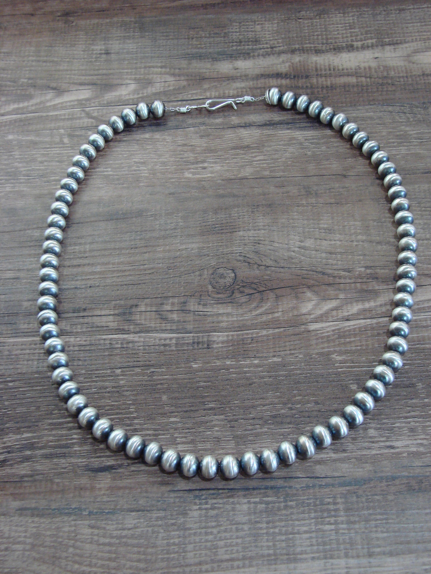 Native American Sterling Silver Navajo Pearl 24" Necklace by Halwood