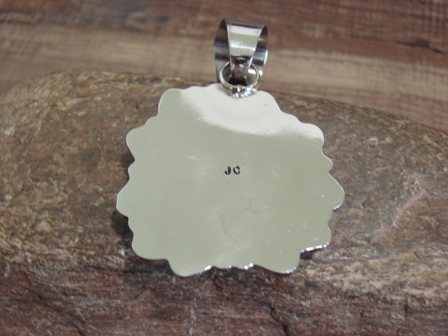 Native American Nickel Silver & Turquoise Pendant - Cleveland