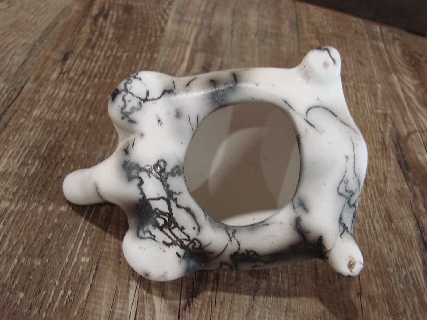 Small Native American Horse Hair Turtle Pottery Sculpture by Vail