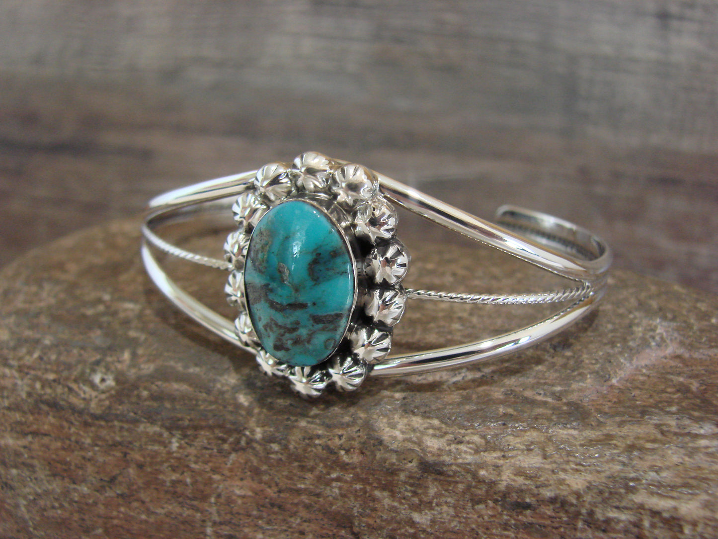 Native American Sterling Silver & Turquoise Bracelet by Yazzie