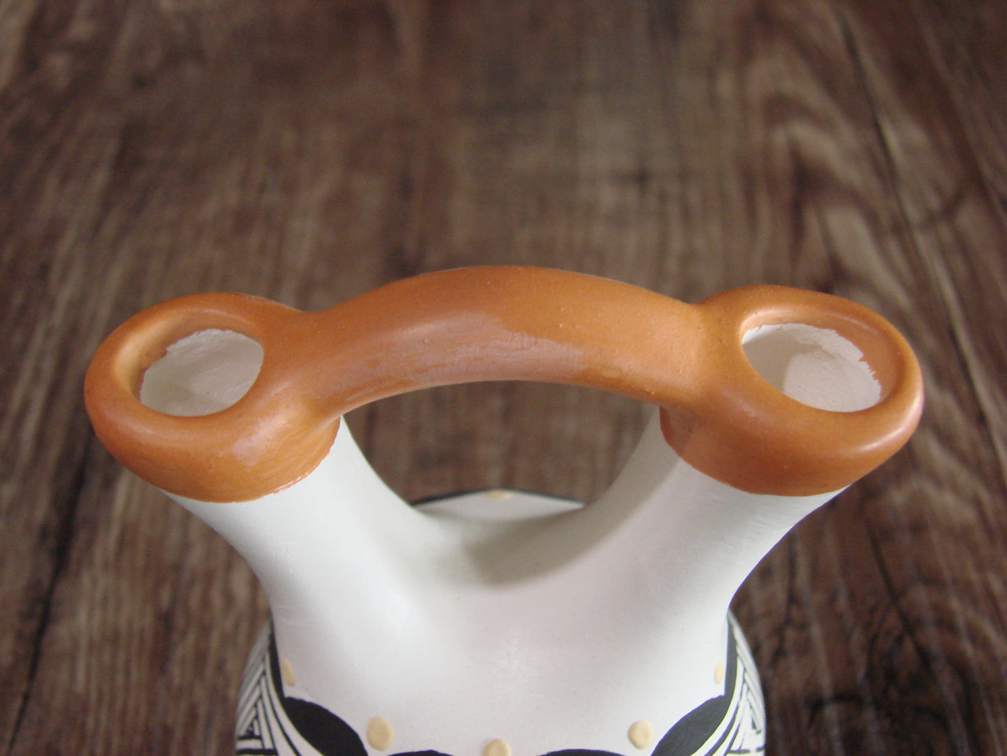 Small Native American Hand Painted Fine Line Wedding Vase by Cyaz