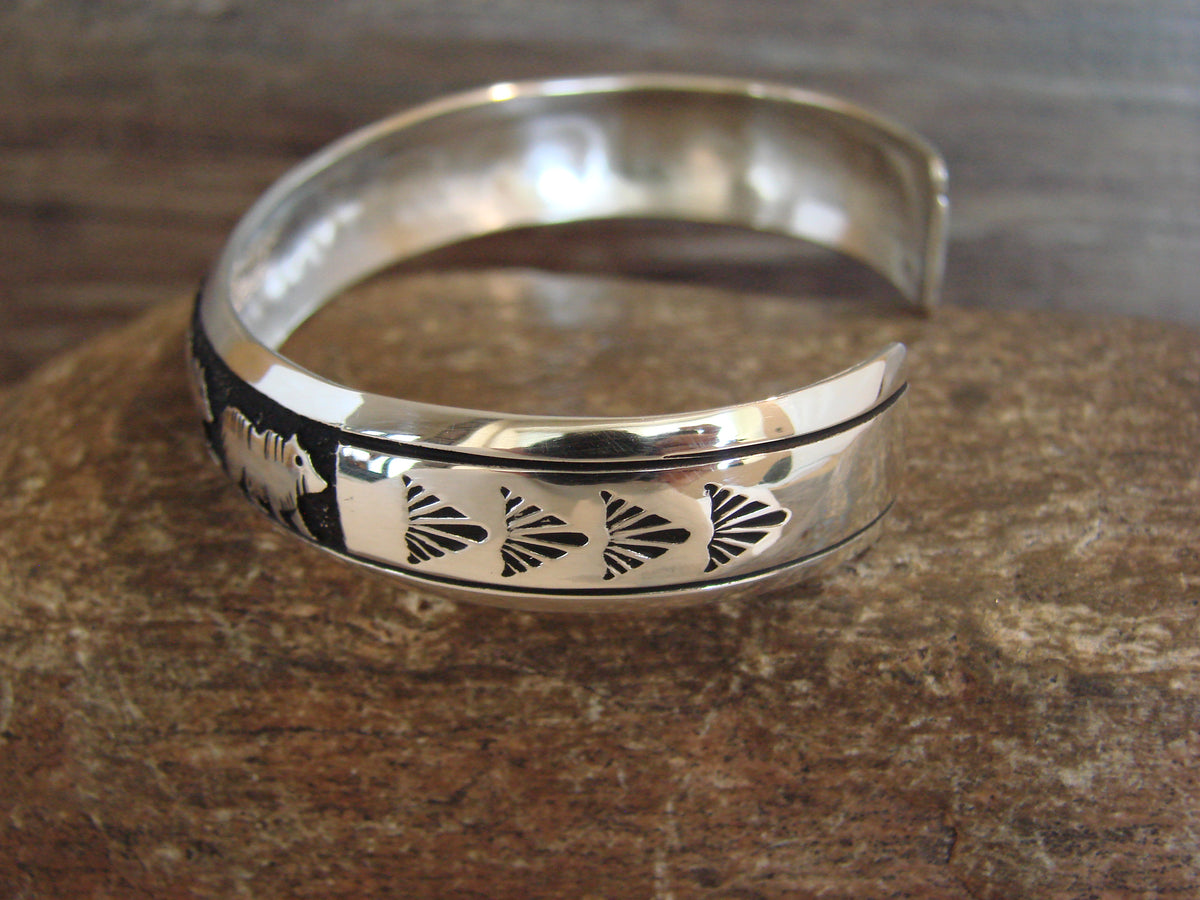 Native American Sterling Silver Bear Bracelet by Singer
