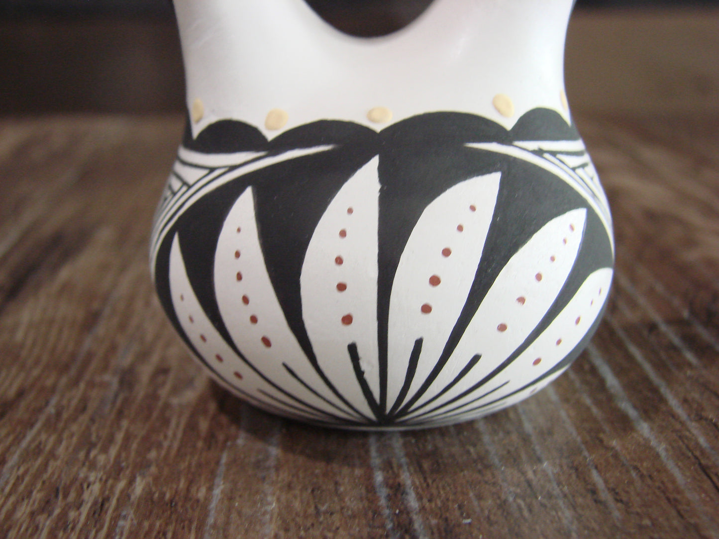 Small Native American Hand Painted Fine Line Wedding Vase by Cyaz