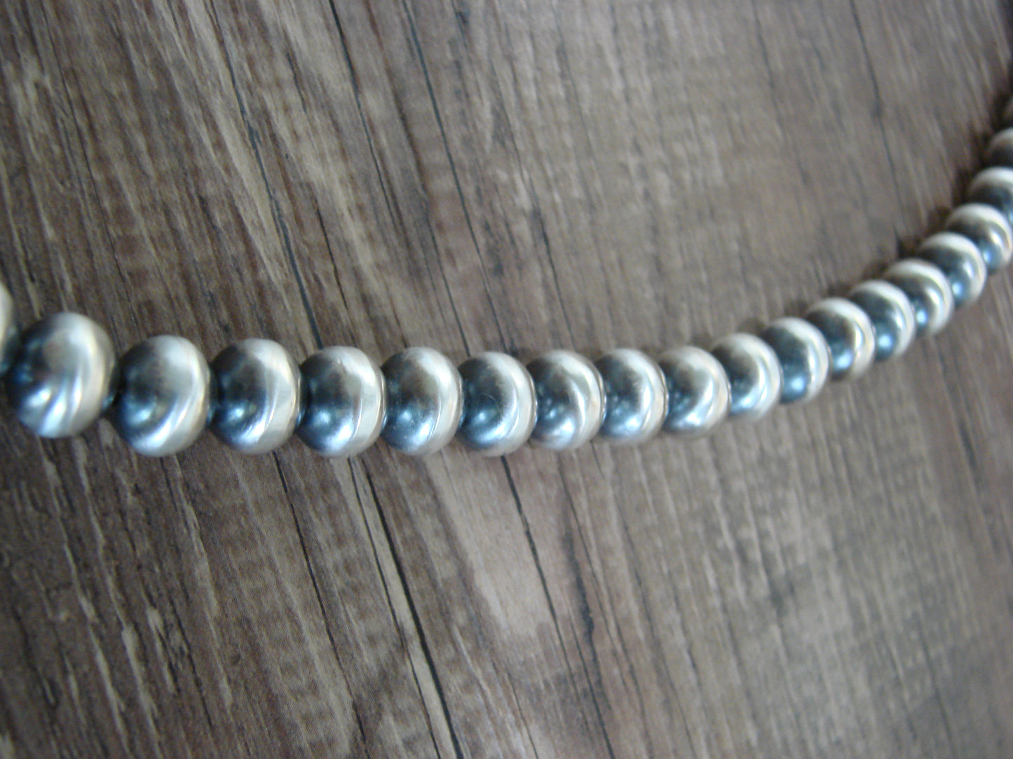 Native American Sterling Silver Navajo Pearl 24" Necklace by Halwood