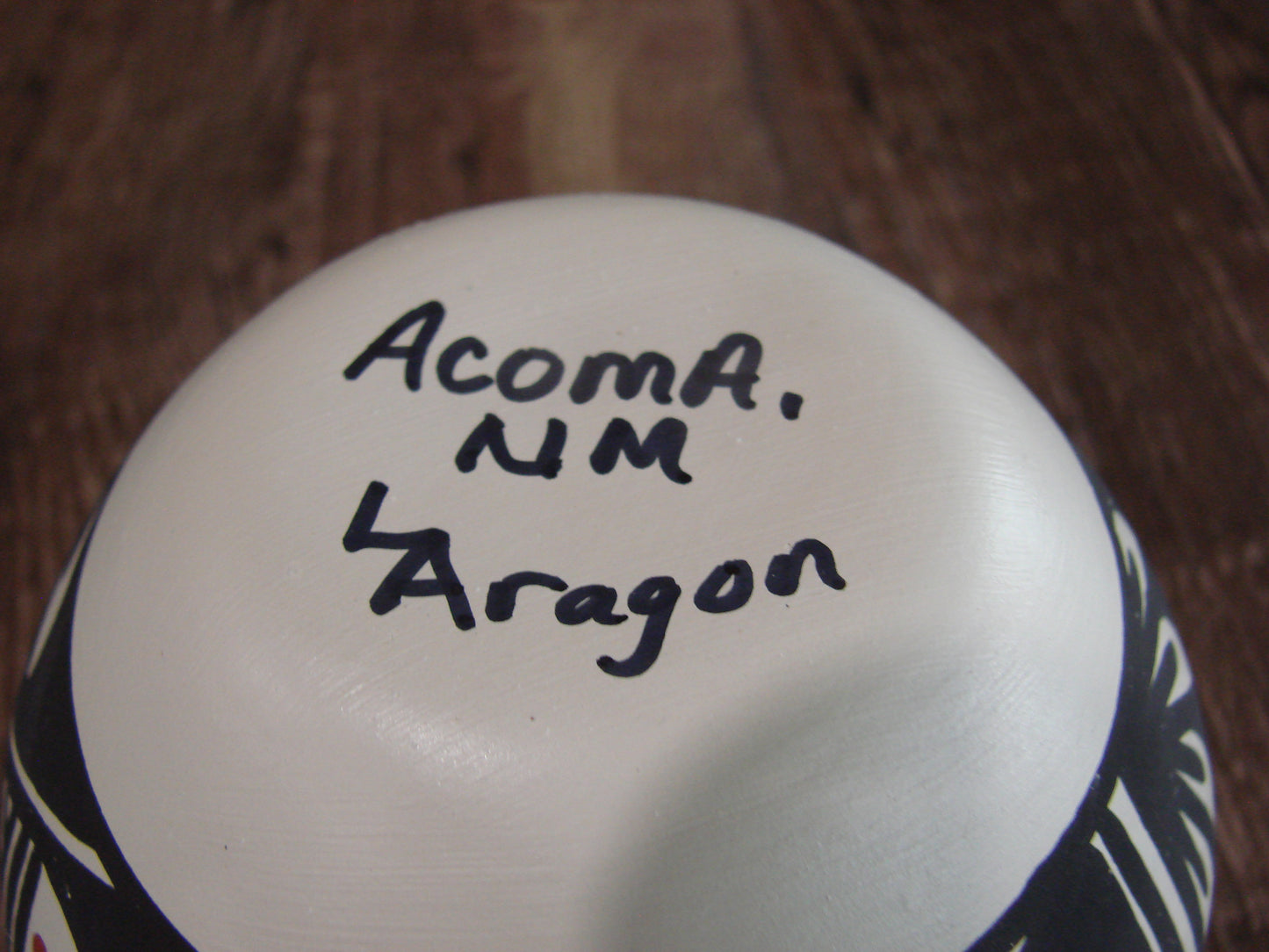Native American Acoma Fine Line Hand Painted Pottery - Aragon