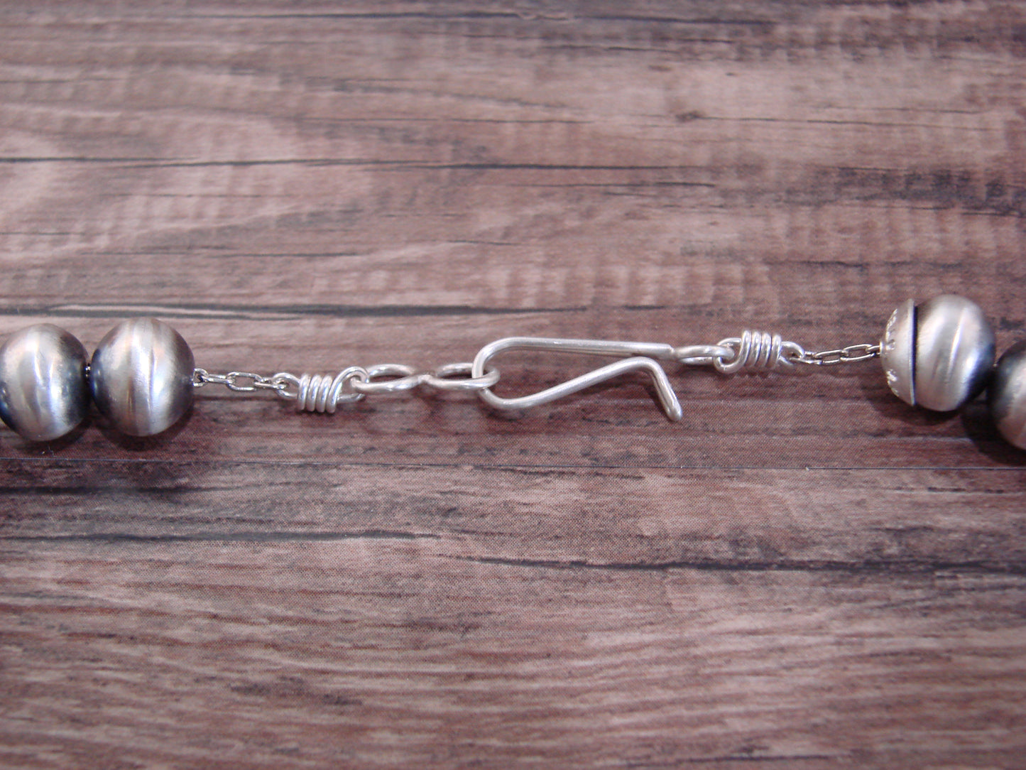 Native American Sterling Silver Navajo Pearl 24" Necklace by Halwood