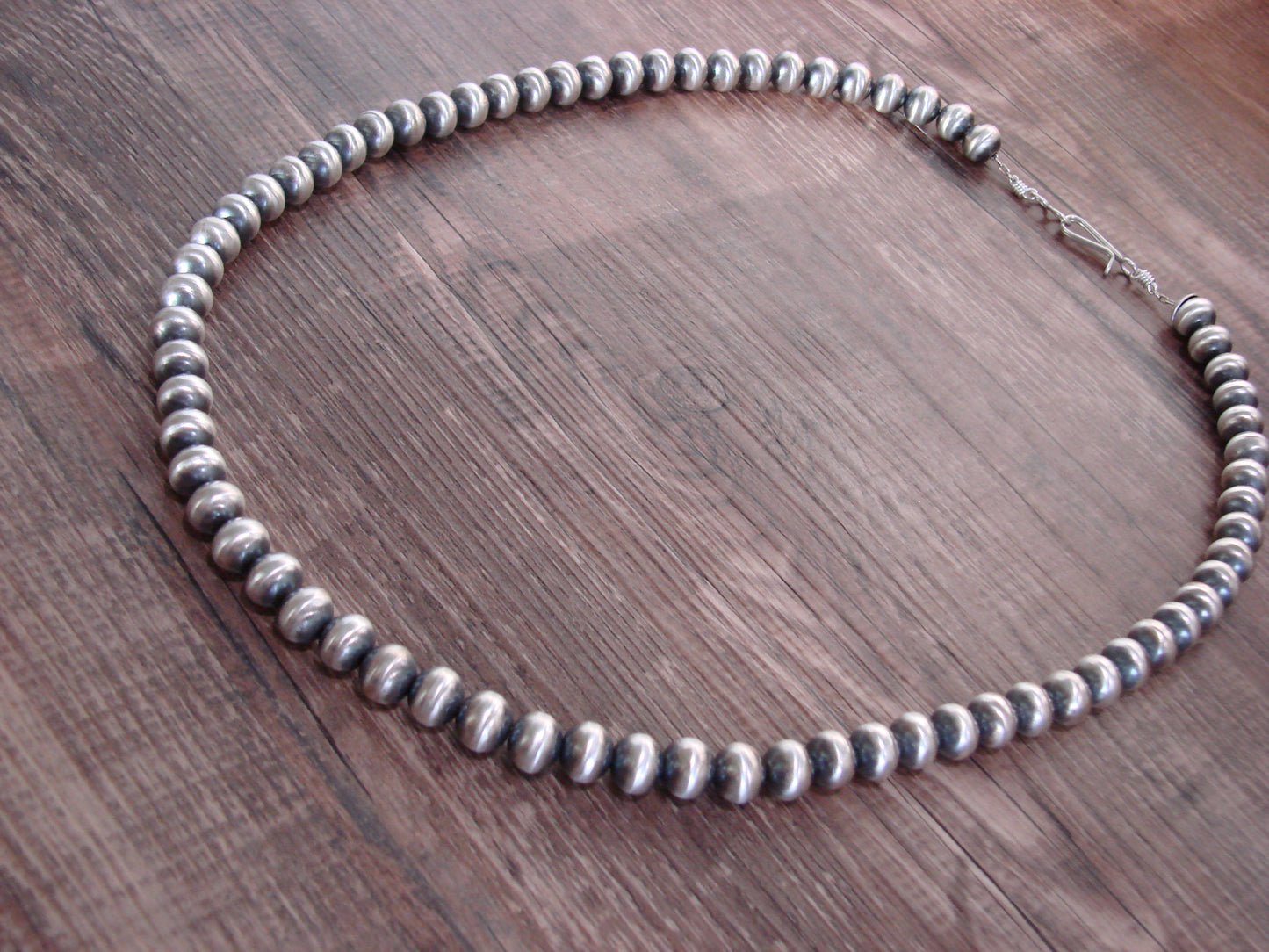 Native American Sterling Silver Navajo Pearl 24" Necklace by Halwood