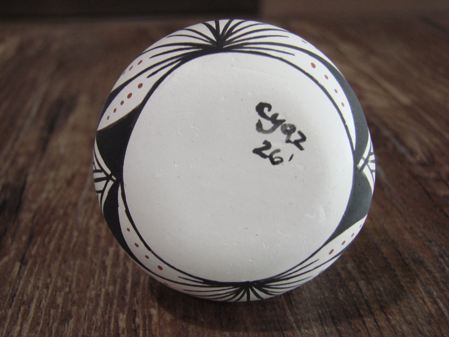 Small Native American Hand Painted Fine Line Wedding Vase by Cyaz