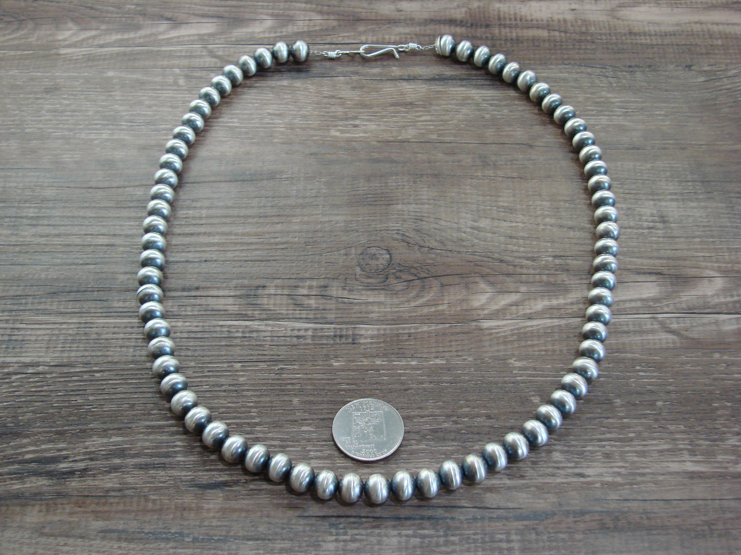 Native American Sterling Silver Navajo Pearl 24" Necklace by Halwood