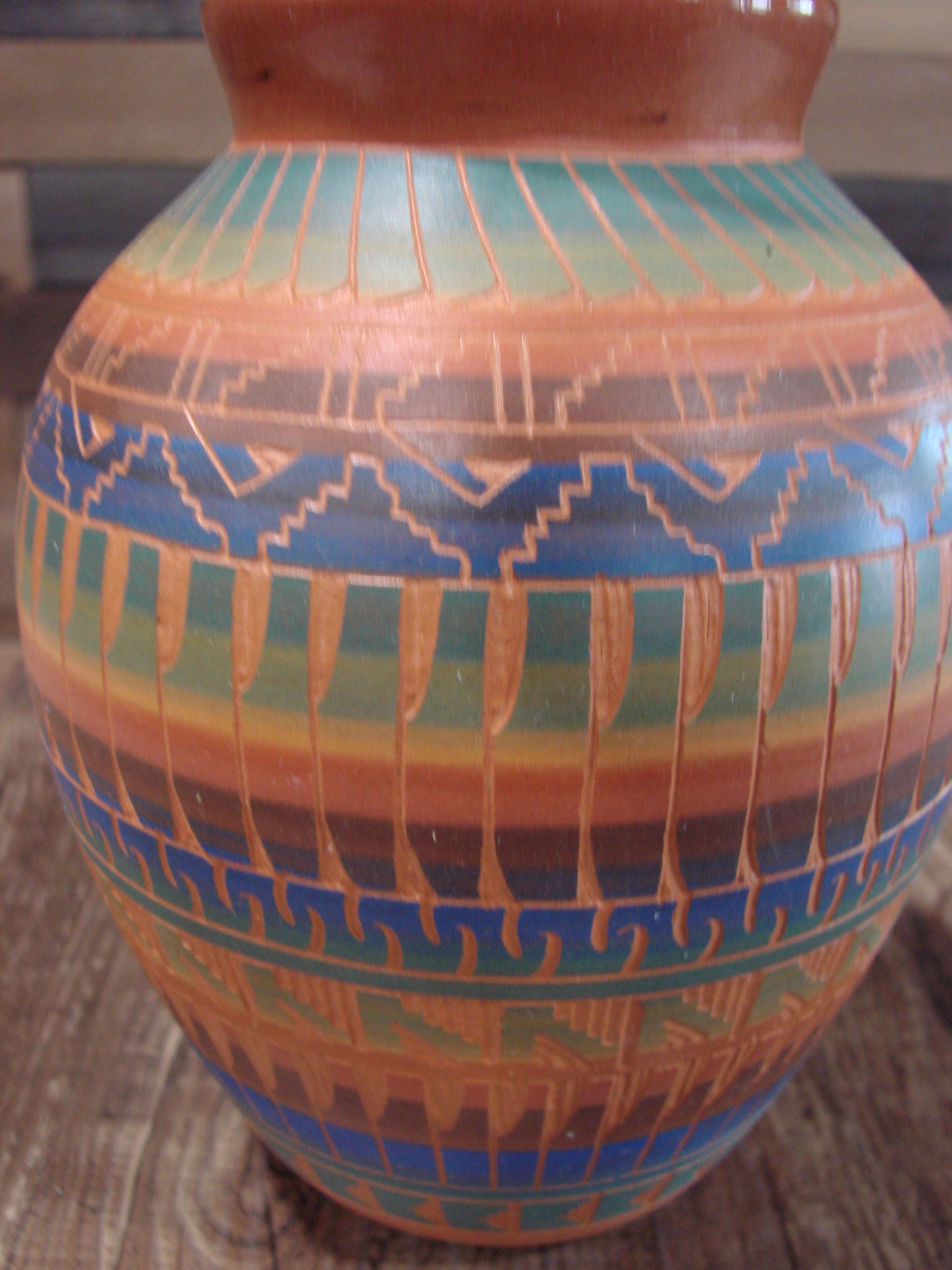 Native American Hand Etched & Hand Painted Pottery - Gilmore