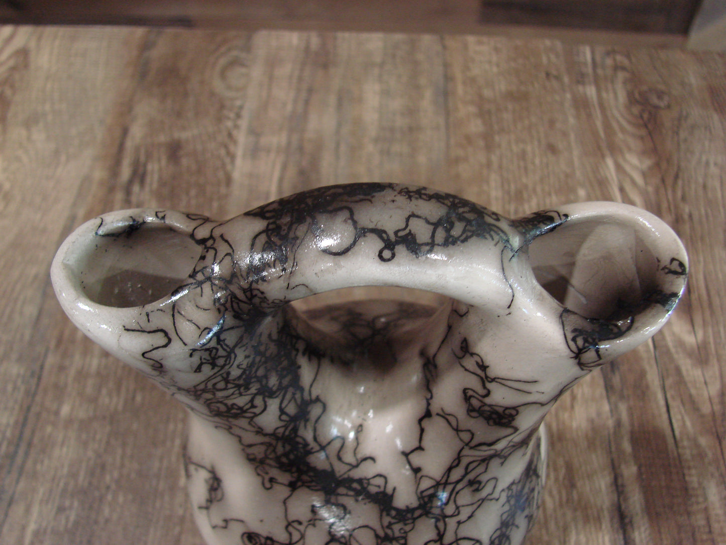 Small Native American Horse Hair Wedding Vase Pottery by Vail